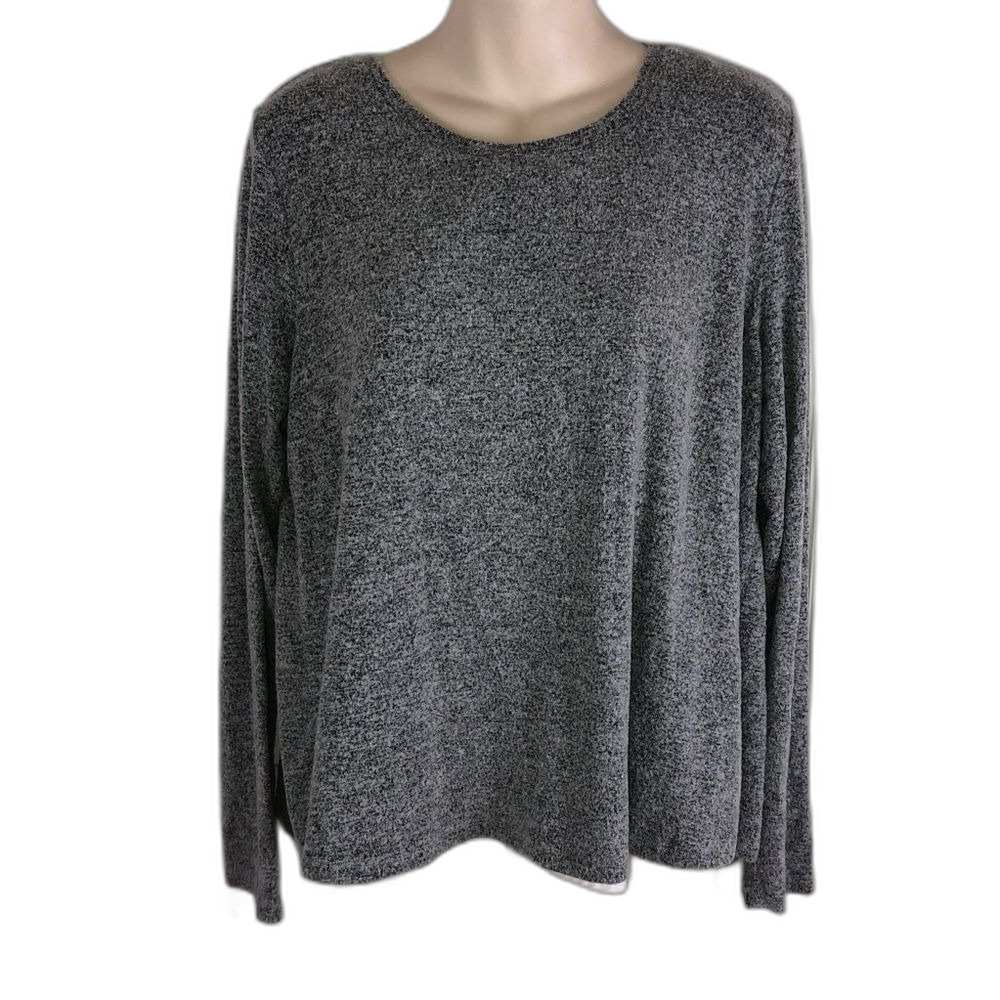 Bobeau bow back layered sweater top medium